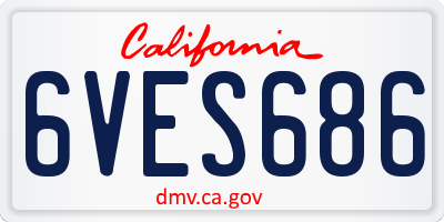 CA license plate 6VES686