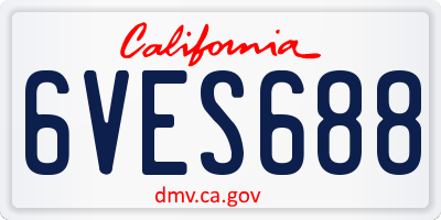 CA license plate 6VES688
