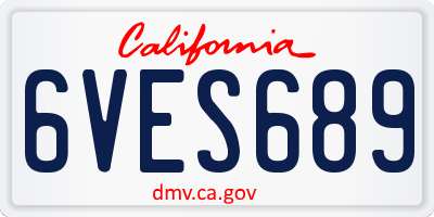 CA license plate 6VES689