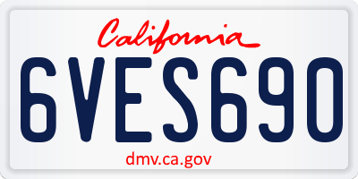 CA license plate 6VES690