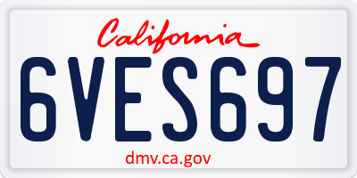 CA license plate 6VES697