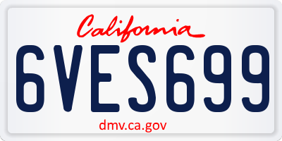 CA license plate 6VES699