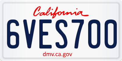 CA license plate 6VES700