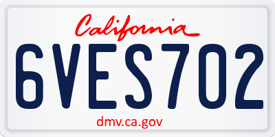 CA license plate 6VES702