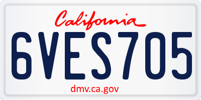 CA license plate 6VES705