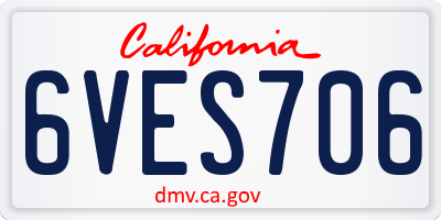 CA license plate 6VES706