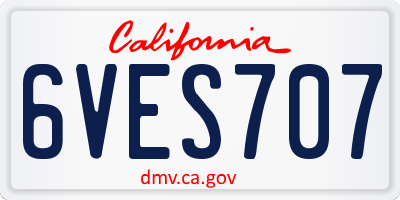 CA license plate 6VES707