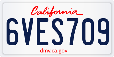 CA license plate 6VES709