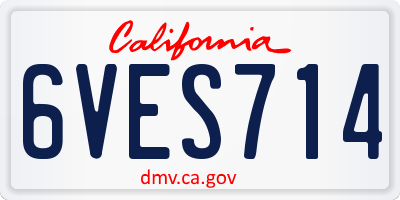 CA license plate 6VES714