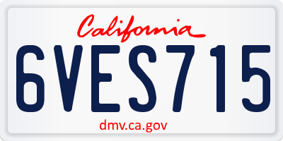CA license plate 6VES715
