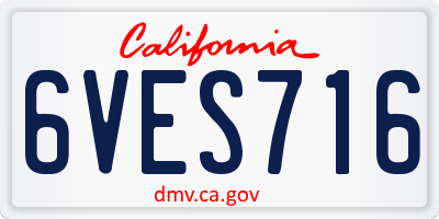 CA license plate 6VES716