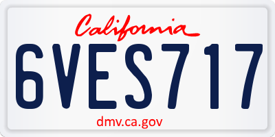 CA license plate 6VES717