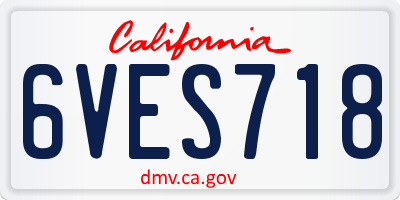 CA license plate 6VES718
