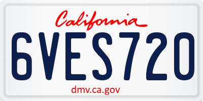 CA license plate 6VES720