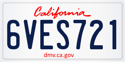 CA license plate 6VES721