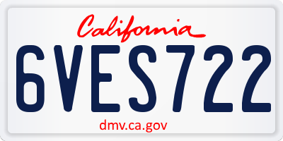 CA license plate 6VES722
