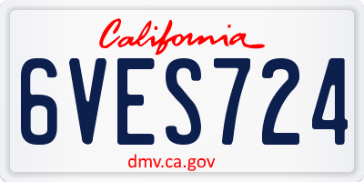 CA license plate 6VES724