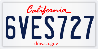 CA license plate 6VES727