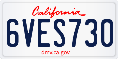 CA license plate 6VES730