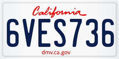 CA license plate 6VES736