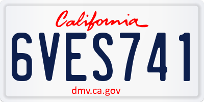 CA license plate 6VES741