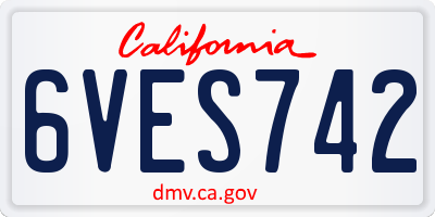 CA license plate 6VES742
