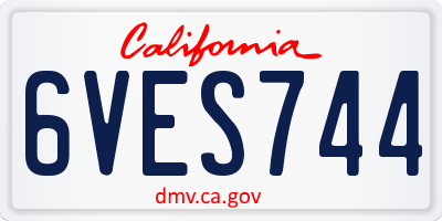CA license plate 6VES744