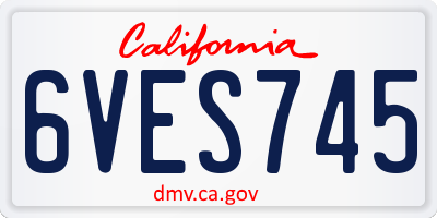 CA license plate 6VES745