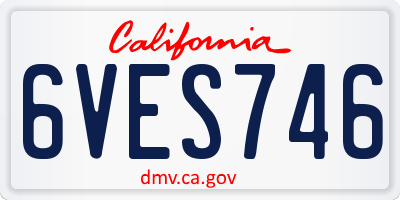 CA license plate 6VES746