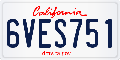 CA license plate 6VES751