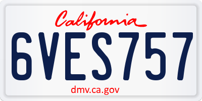 CA license plate 6VES757