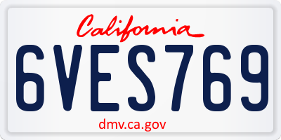 CA license plate 6VES769