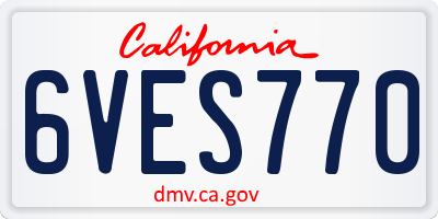 CA license plate 6VES770