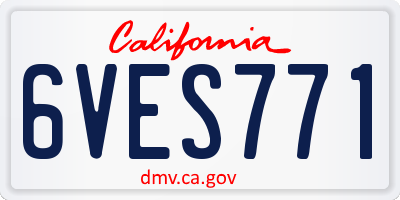 CA license plate 6VES771