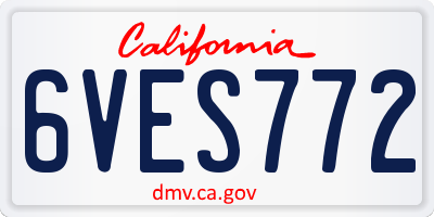 CA license plate 6VES772