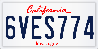 CA license plate 6VES774