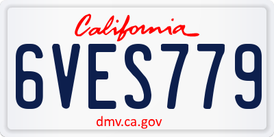CA license plate 6VES779