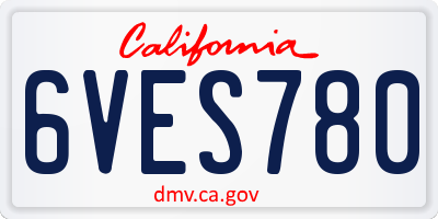 CA license plate 6VES780