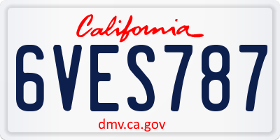 CA license plate 6VES787