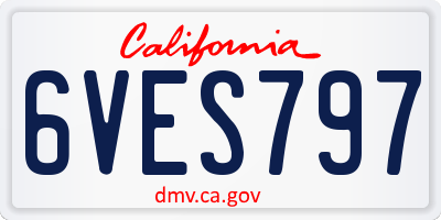 CA license plate 6VES797