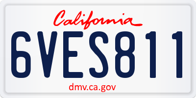 CA license plate 6VES811