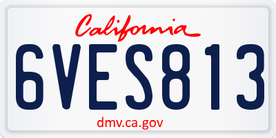 CA license plate 6VES813