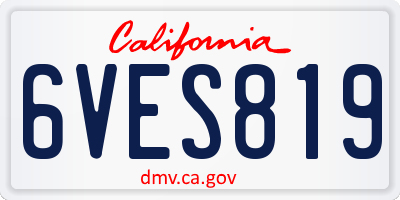 CA license plate 6VES819