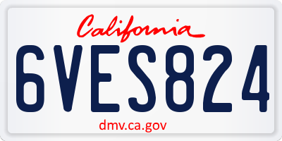 CA license plate 6VES824
