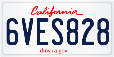 CA license plate 6VES828