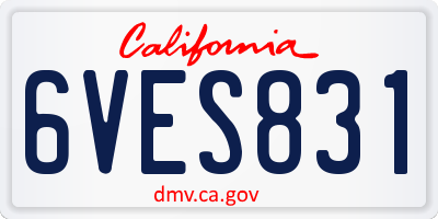 CA license plate 6VES831