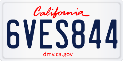 CA license plate 6VES844