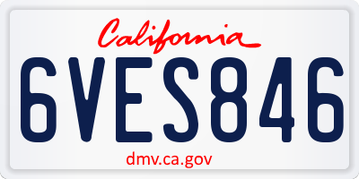CA license plate 6VES846