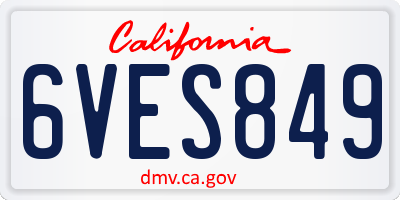 CA license plate 6VES849