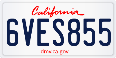 CA license plate 6VES855